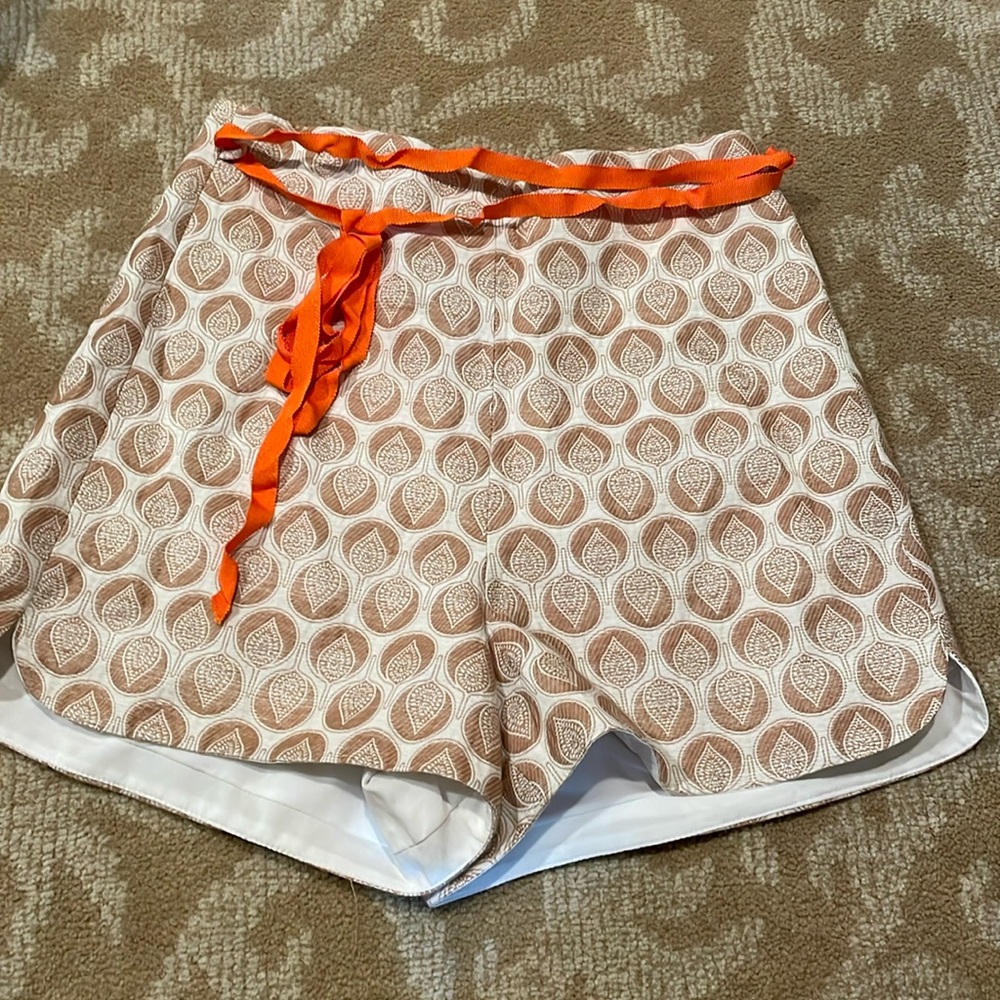 Tan high waisted printed shorts, Anthropologie